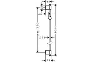 Душевая штанга Hansgrohe Unica Varia 105 см, хром 27356000 - 2