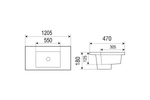 Раковина встраиваемая Weltwasser WW DEILBACH 7506-120 белый (10000003905) - 2