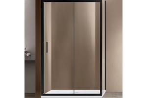 Душевой уголок Vincea Garda 130х80 черный стекло прозрачное