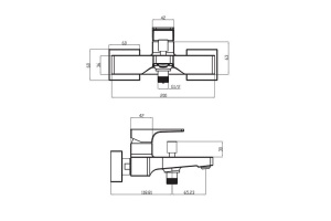Смеситель для ванны Villeroy & Boch Architectura Square черный, матовый (TVT125001000K5) - 2