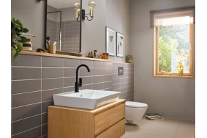 Смеситель для раковины Hansgrohe Rebris E черный матовый - 3