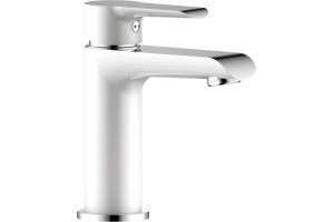 Смеситель для раковины Rossinka  белый, хром (W35-12)