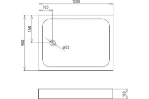 Душевой поддон Gemy  120x90 см (ST12) - 2