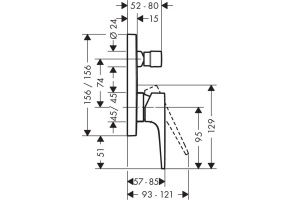 Смеситель Hansgrohe Metropol 74545000 для ванны с душем - 2