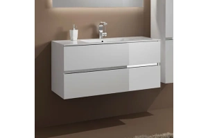 Тумба с раковиной Sanvit Кубэ-2 75 белый глянец