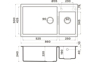 Мойка кухонная Omoikiri Tedori 86-2 бежевая - 3