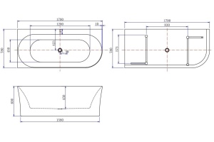 Акриловая ванна Allen Brau Priority 2 170x80, белая матовая - 2