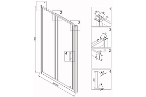 Душевая дверь Veconi Vianno 100, черный (VN72B-100-01-C4) - 3
