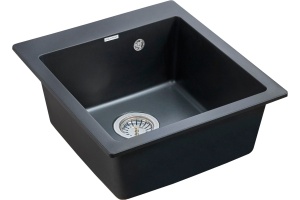 Мойка кухонная Paulmark Zemar PM104651-BLM черный металлик - 3