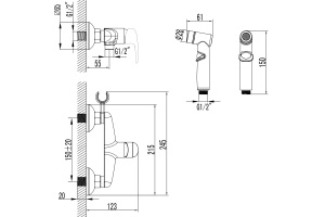 Гигиенический душ Lemark Pramen черный (LM3318BL) - 2