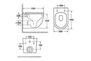 Унитаз Owl 1975 Eld Cirkel-H TOWLT190101 подвесной с сиденьем Микролифт - 2
