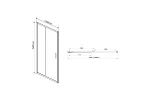 Душевая дверь Vincea Garda 130х190 черная стекло прозрачное - 2