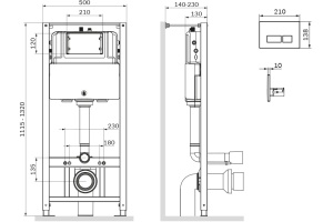 Система инсталляции для унитазов AM.PM Pro I012704.7051 с клавишей Pro S, глянцевый хром - 2