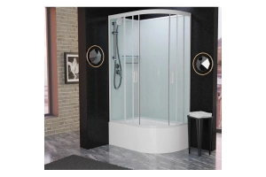 Душевая кабина Frank 120х80 левая белая стекло матовое - 2