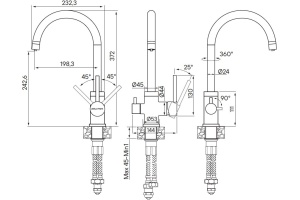 Смеситель для кухни Paulmark Essen темный хром  - 2