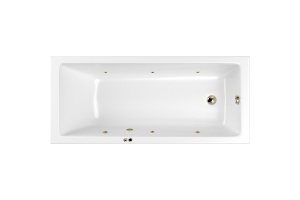 Ванна акриловая WHITECROSS Wave Slim Soft 150x70 с гидромассажем белый - бронза