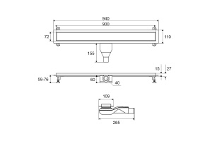 Душевой лоток Excellent Stilio 90 решетка декоративная хром - 3