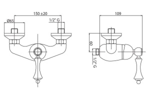 Смеситель Cezares Margot MARGOT-DM-03/24-M для душа - 3