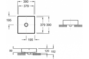 E90011-0 раковина на столешницу DELTA PURE /39х39/(белый) - 2