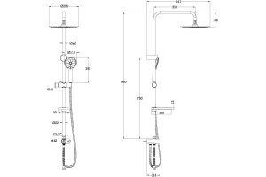 Душевая стойка Lemark LM8809C - 2