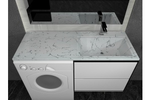 Раковина Stella Polar Мадлен 120 R на стиральную машину белый - 3