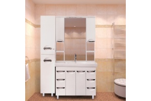 Тумба с раковиной Misty София 100 белая глянцевая - 2