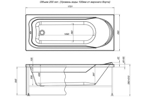 Акриловая ванна Aquanet West 170x70 - 3