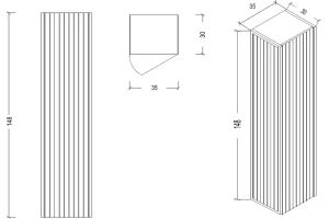 Шкаф-пенал Armadi Art Monaco подвесной бежевый - золото - 3