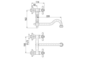 Смеситель для кухни Rav Slezak Morava retro бронза - 2