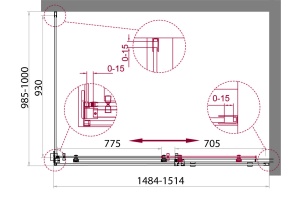 Душевой уголок BelBagno Acqua 150х100 хром (ACQUA-AH-1-150/100-C-Cr) - 2