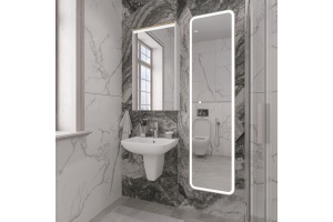 Комплект раковина с полупьедесталом  Раковина STWORKI Дублин 50 + Сифон для раковины Wirquin Минор с отводом для стиральной машины + Полупьедестал STW - 2