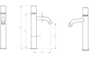 Смеситель для раковины высокий Boheme Stick хром черный - 2
