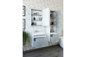 Шкаф-пенал Sanflor Калипсо R, белый, ателье светлый - 3