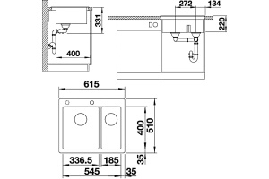 Мойка кухонная Blanco Pleon 6 Split серый беж - 2