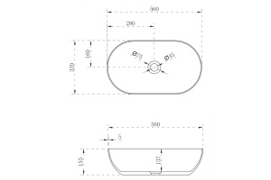 Раковина накладная ABBER Stein AS2611 белая матовая - 3