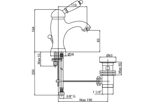 Смеситель Cezares Elite ELITE-LSM1-01-Bi для раковины - 2