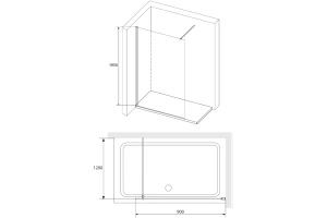 Душевая перегородка RGW Walk In WA-010 90х195 профиль хром стекло прозрачное - 3
