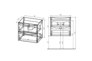Тумба с раковиной Vincea Gio Mia 60 темное дерево - 2