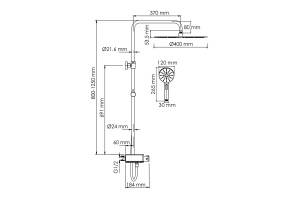 Душевая система WasserKraft 40 с термостатом хром - 3
