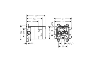 AX ShowerSolution Скрытая часть для верхнего душа 2jet с держателем - 2