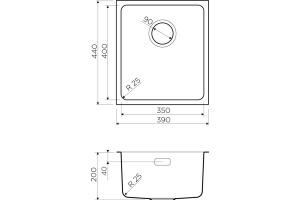 Мойка кухонная Omoikiri Tadzava 39-U-GM вороненая сталь - 2