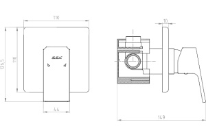 Смеситель E.C.A. Tiera для душа, хром 102167105EX-K - 2