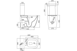 Унитаз-компакт BelBagno Alpina безободковый BB0159CPR с бачком BB0159T с сиденьем микролифт BB0159SC - 3