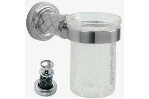Стакан для зубных щеток настенный Boheme Murano хром с черным