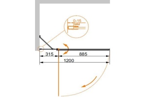 Шторка на ванну Cezares Eco O-V-11-120/140-C-Cr стекло прозрачное - 3