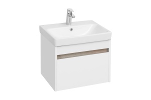 Тумба под раковину Aquaton Марти 55 белый-светлое дерево  - 2