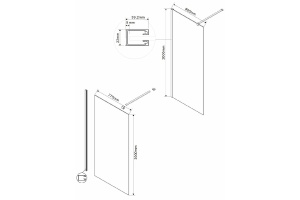 Душевая перегородка Vincea Walk-In 80х200 хром стекло зеркальное - 2