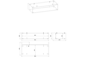 Полка Бриклаер Кристалл 90 под тумбу, муссон - 3
