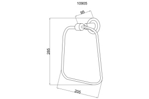 Полотенцедержатель Boheme Murano бронза с черным - 2