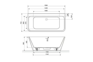 Акриловая ванна Excellent Lila 150х72 белая - 3